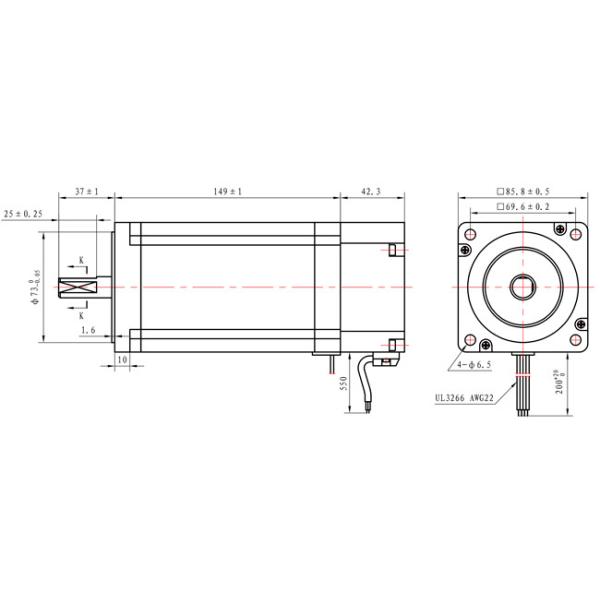 NEMA 34 Stepping Motor With Broke 10.6N.m 8 Wire For Textile Machinery