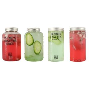 Round Cylinder Empty 650ml 54MM Plastic Beverage Jar