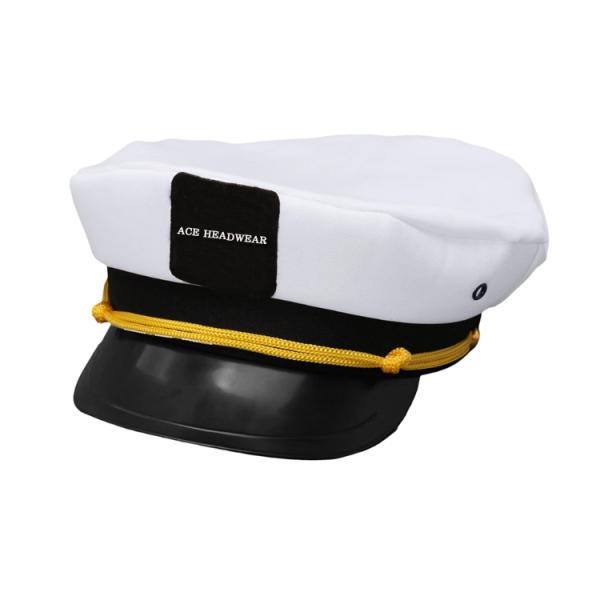 Promotional White Custom Captain Sailor Hat Blank Captain Hat