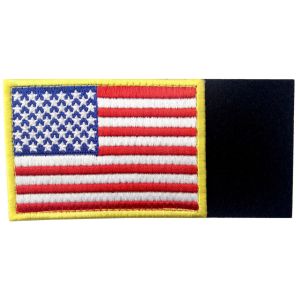 Embroidered USA Country Flag Patches With Hook And Loop Backing