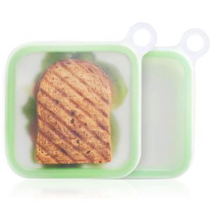 Microwave And Dishwasher Safe Silicone Sandwich Container For Lunch Boxes