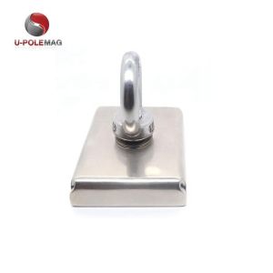 Customized Rectangular Square Pot Magnet with M10 Eyebolt Screw and 330lbs Pull