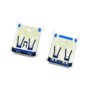 type A PBT PCB Mount USB Socket Connector USB3.0 180 Degrees Rohs2.0