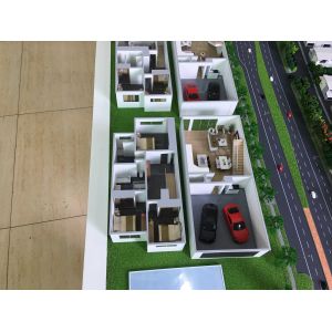 Physical scale model with interior furniture model layout landscape