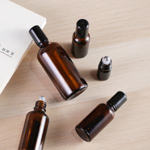 Amber Essential Oils 10ml Perfume Roller Bottles With Screw Cap