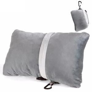 Cheap Portable Memory Foam Neck Pillow , Grey Large Memory Foam Pillow Velour Fabric Case for sale