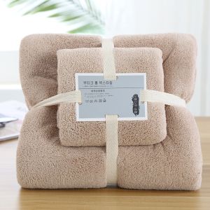 Everyone Age Group Customized Logo Coral Fleece Towel Set 2 Piece Microfiber