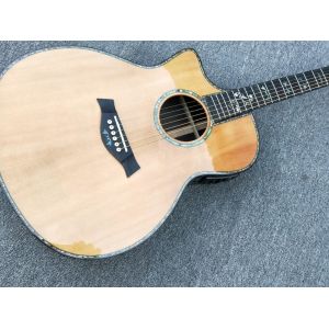China Left handed Cutaway 916 Acoustic guitar,Solid spruce top,Factory Ebony Fretboard Guitar,Abalone inlays OEM Guitar on sale
