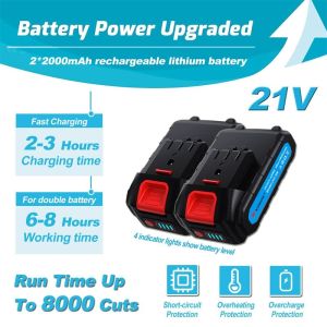 Cordless Electric Pruner Tree Branch Cutter with 2pcs 2Ah Lithium Batteries 1.57