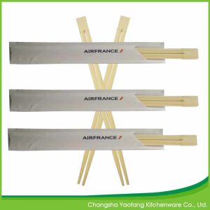 Natural Japanese Reusable Bamboo Chopsticks Custom Logo Twins 24cm Length