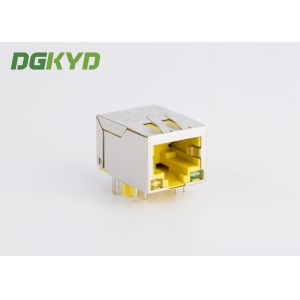 10 / 100 baseT RJ45 PCB connector with LAN Filter for Adsl, yellow housing