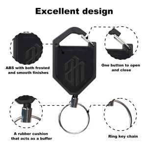 Deyi Badge Reel Fishing 2-Pack Locking Retractable Keychain Heavy Duty Badge