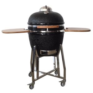 China Porcelain Enameled Egg Shaped 22 Inch Kamado Grill on sale