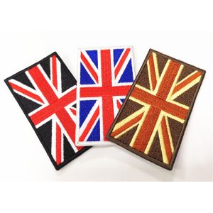 British Flag Square Military Style Patches Bright Color No Minimum