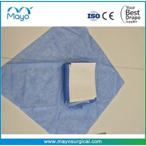 EN 13795 Compliant Sterile Surgical Gown with Ultrasonic Seam and Knitted Cuffs