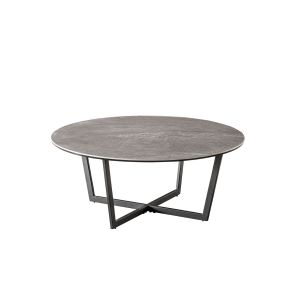 Cheap Rectangle Artistic Coffee Tables Tempered Glass Coffee Table Black Leg 940*940*55mm for sale
