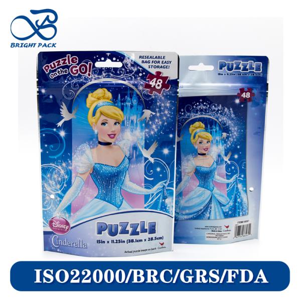 Colorful Printing Custom Materials Resealable Stand Up Zipper Pouches For Toys