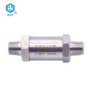 SS316 Air Compressor Inline Check Valve High Pressure External Thread
