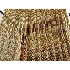 Bronze Color Metal Coil Drapery , Hanging Wire Mesh Room Dividers For Ceiling
