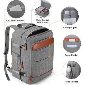 42L Carry on Luggage Flight Approved Expandable Hidden Shoulder Straps Weekender