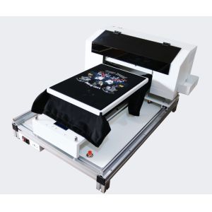China Full Automatic A3 DTG printer T-Shirt printer Directly to Garment white and color same time print DTG flatbed printer on sale