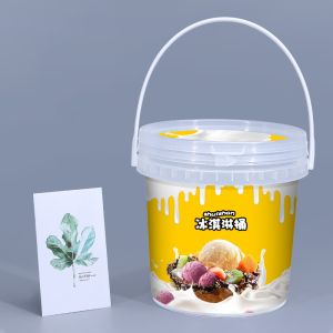 Printing Silk Screen Printing.heat Transfer Printing 1L Clear Plastic Buckets for Yogurt