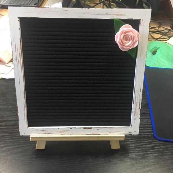 Premium Black Wood Frame Letter Board Set Vintage White Frame With Velcro Straps Flower
