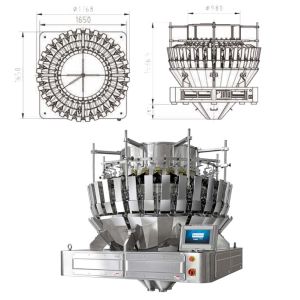 10 Heads Multihead Weigher For Snacks Packing