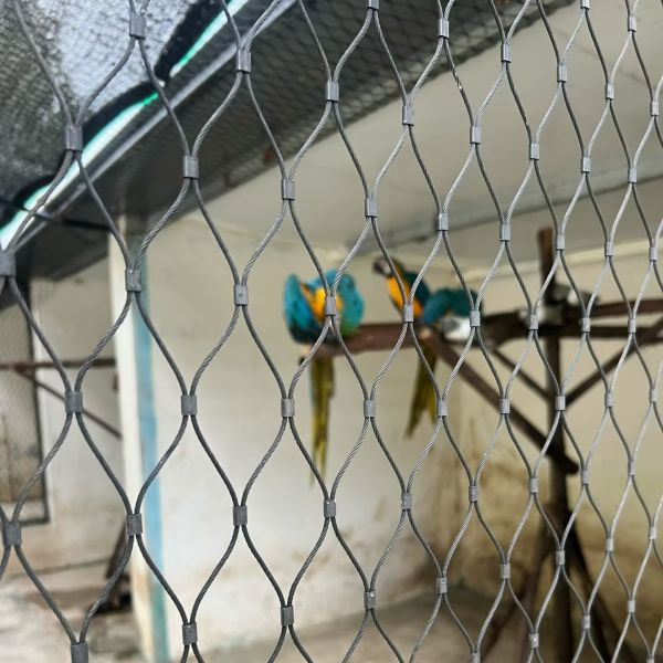 1.6mm Diameter 50mm Aperture Stainless Steel Rope Mesh Netting For Zoo Enclosure