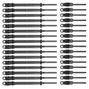 Heavy-Duty Black Cable Railing Kit with Adjustable Threads and Angle Base for Marine and Construction