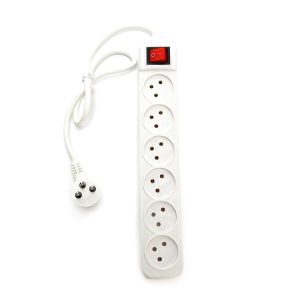 Grounding Standard Power Strip with 6 Way Extension Socket and Universal Power