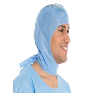 Fluid Repellent Disposable Astronaut Cap With Ties On Neck Non Irritating