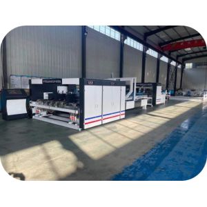 Fully Automatic Double Pieces Box Folder Gluer Machine With Four Servos