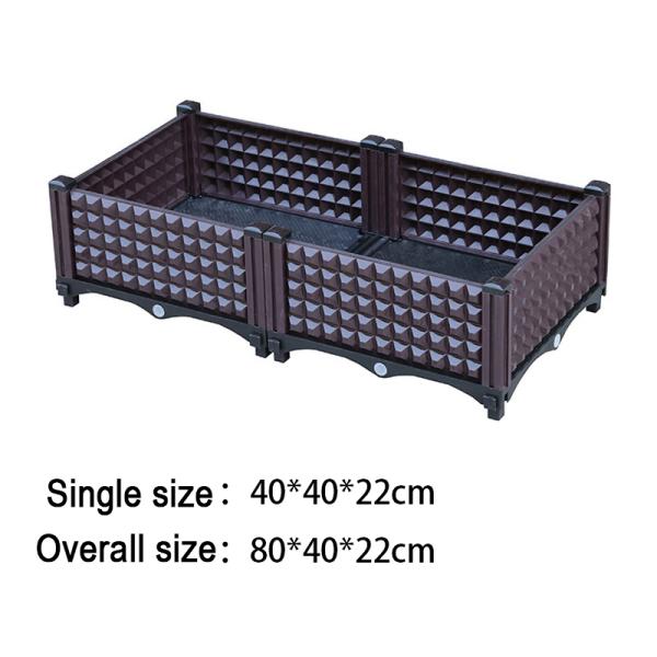 Home Drainable Deep Root Plastic Deck Planter Boxes Corrosion Resistance