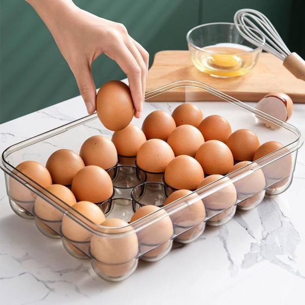 18 Grids PET Stackable Refrigerator Egg Storage Box For Fridge