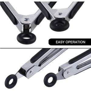 Stainless Steel Kitchen Tongs 9"And 12" Set, With Silicone Handles
