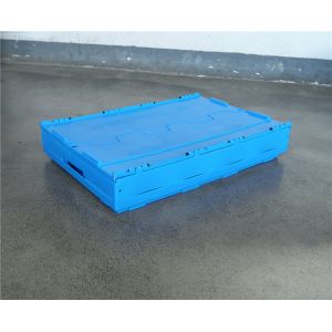 PE Collapsible Moving Folding Crate with Lid for Industrial Stackable Plastic