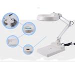 Foldable Arm Led Magnifying Lamp Round Desk Mounted Magnifying Lamp