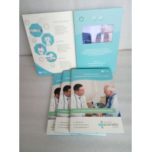 Cheap Custom priting 6.5×9.5inch book size 5inch IPS TFT LCD Screen promotional video brochure brochure with video screen for sale