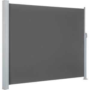 Iron Side Awning 1.6*3m Dark Grey Polyester, Privacy Screen For Garden