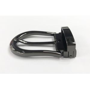 Pin Belt Buckle With Loop Keeper Set Style Zinc Alloy Shiny Gunmetal 35mm For