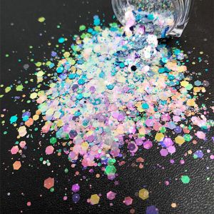 1 color Die cutting printing Chunky Glitter Shape Glitter Colorful Bright Chunky