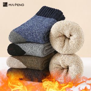 Custom Wool Socks Breathable Thermal Winter Warm Knitted Crew Socks
