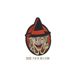 Twill Custom Halloween Stickers , Pumpkin Scarecrow Iron On Patches Embroidered