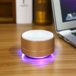 2018 New products A10 mini bluetooth ibastek 3W speaker with colorful LED FM