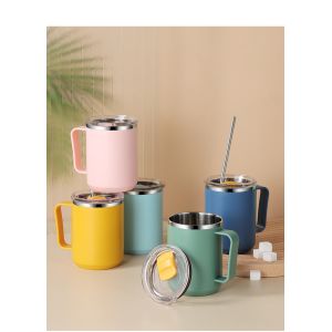 450ml Insulated Travel Mugs Stainless Steel Double Wall With Water Leakage Prove