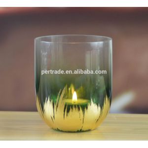 Customize Color U Shape Hand Cutting Decorative Glass Vase