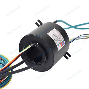 Through Hole Slip Ring with circuits Electric Power & Ethernet Signal