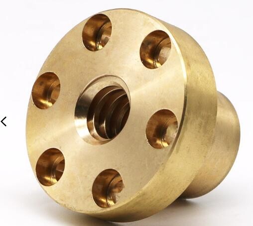 Precision CNC Machining Metal Thread Accessories Trapezoidal Flange T Type Brass