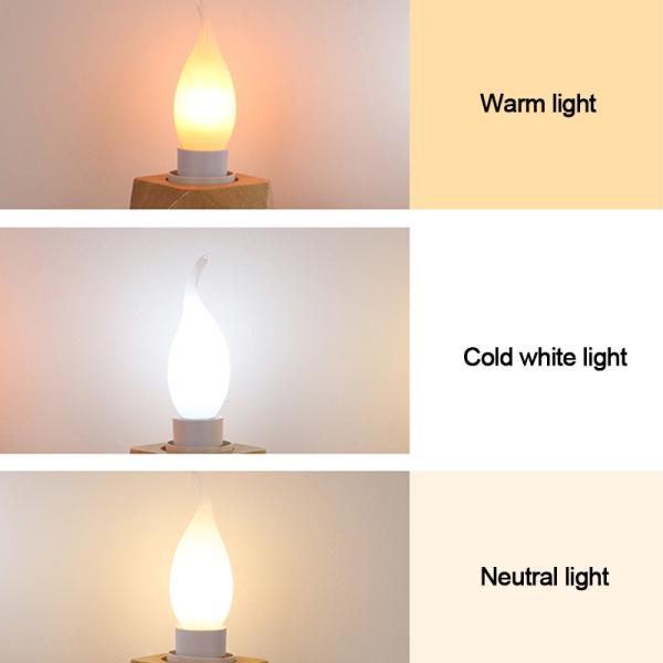 IP20 C37 LED Light Bulb E14 E27 Holder Aluminum Plastic Housing